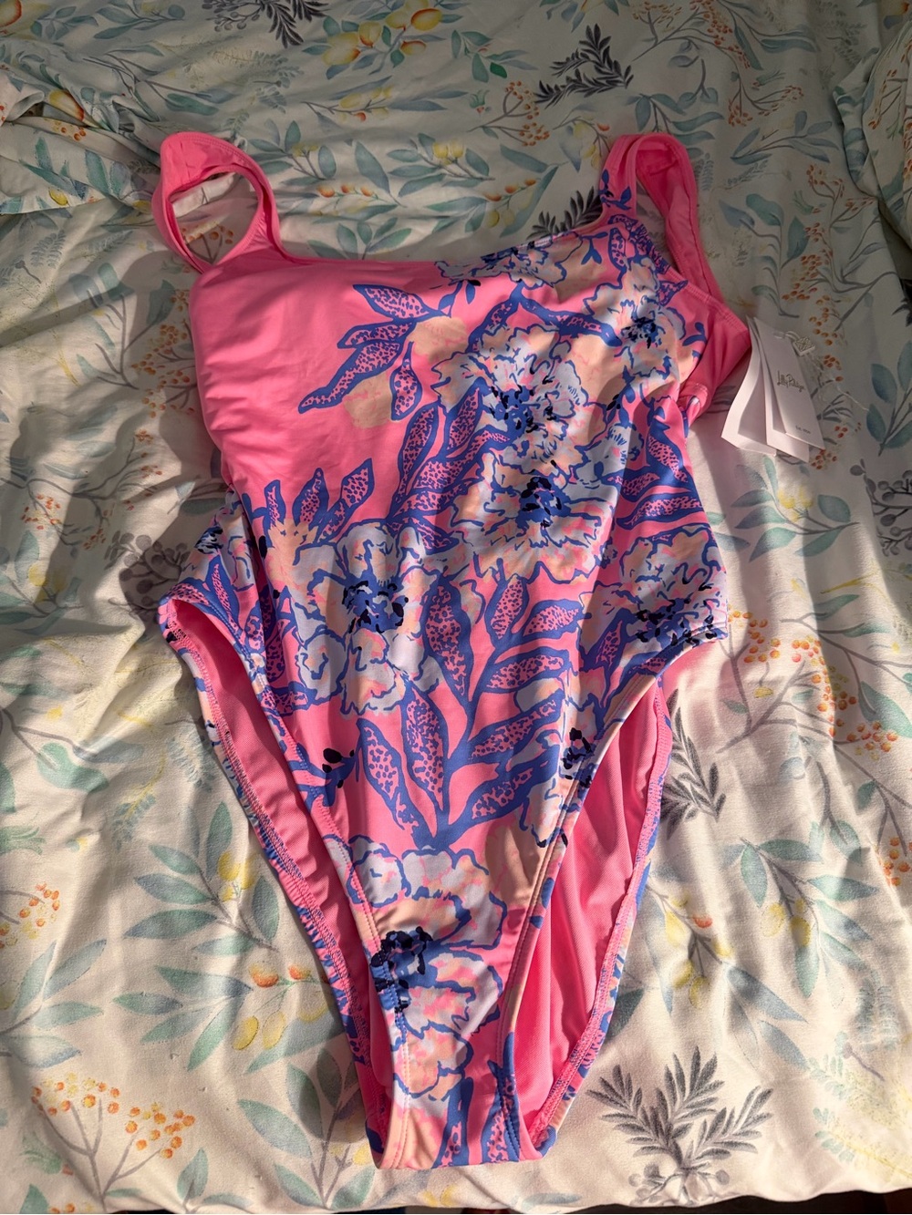 Lilly Pulitzer totally koalafied ' Pink Floral One-Piece Swimsuit 12 NWT